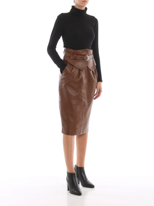 ALBERTA FERRETTI: Lederröcke online - Lederrock - Braun