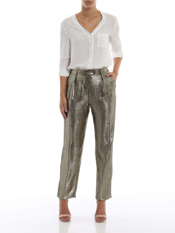 ALBERTA FERRETTI: Pantaloni sartoriali online - Pantaloni eleganti in seta effetto repltile