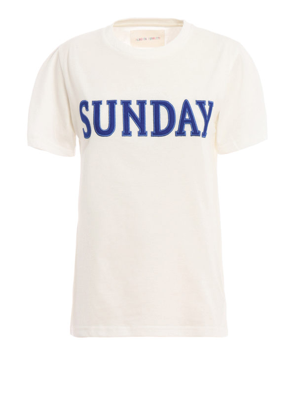 Alberta Ferretti Rainbow Week Sunday white Tee 070816720002