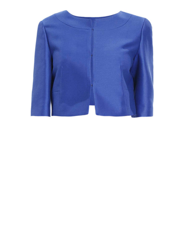 ALBERTA FERRETTI: Tailored & Dinner - Satin cropped jacket