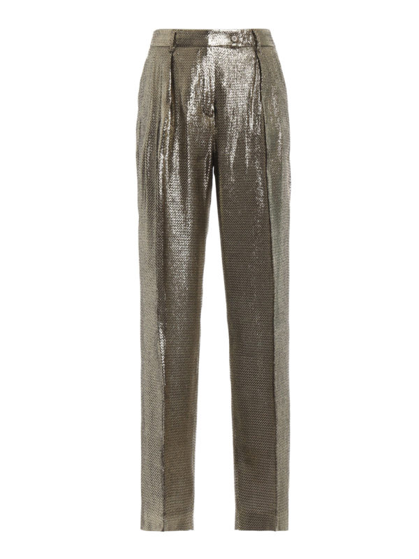 ALBERTA FERRETTI: Pantaloni sartoriali - Pantaloni eleganti in seta effetto repltile