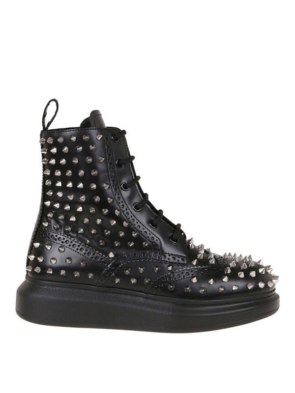 ALEXANDER MCQUEEN: ankle boots - Studded leather booties