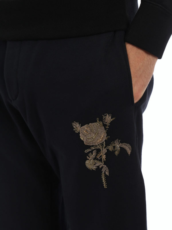 ALEXANDER MCQUEEN buy online Embroidered rose tracksuit bottoms