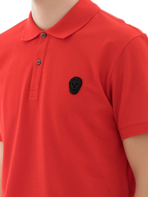 ALEXANDER MCQUEEN buy online Skull patch red polo shirt