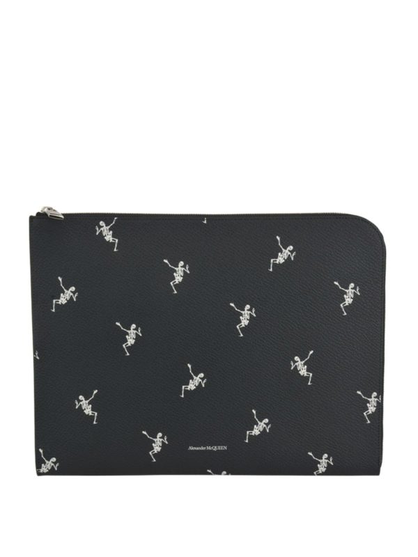 ALEXANDER MCQUEEN: clutches - Dancing Skeleton leather clutch