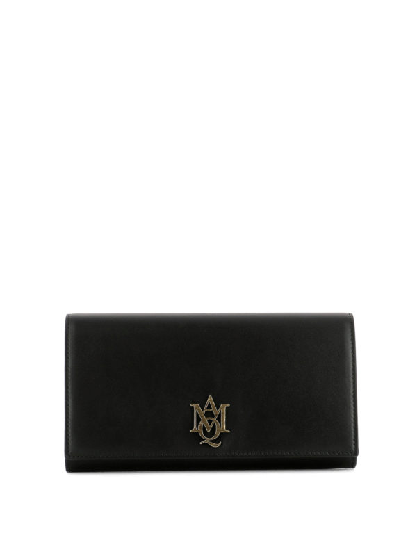 ALEXANDER MCQUEEN: clutches - Monogram leather clutch