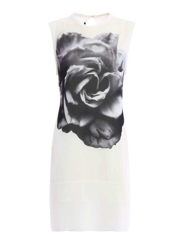 Alexander Mcqueen Rose print chiffon dress|413807RGF249002 Alexander Mcqueen Rose print chiffon dress|413807RGF249002