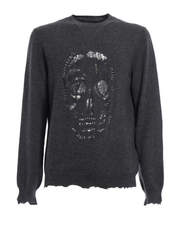ALEXANDER MCQUEEN: maglia collo rotondo - Pullover Skull Punk con piercing