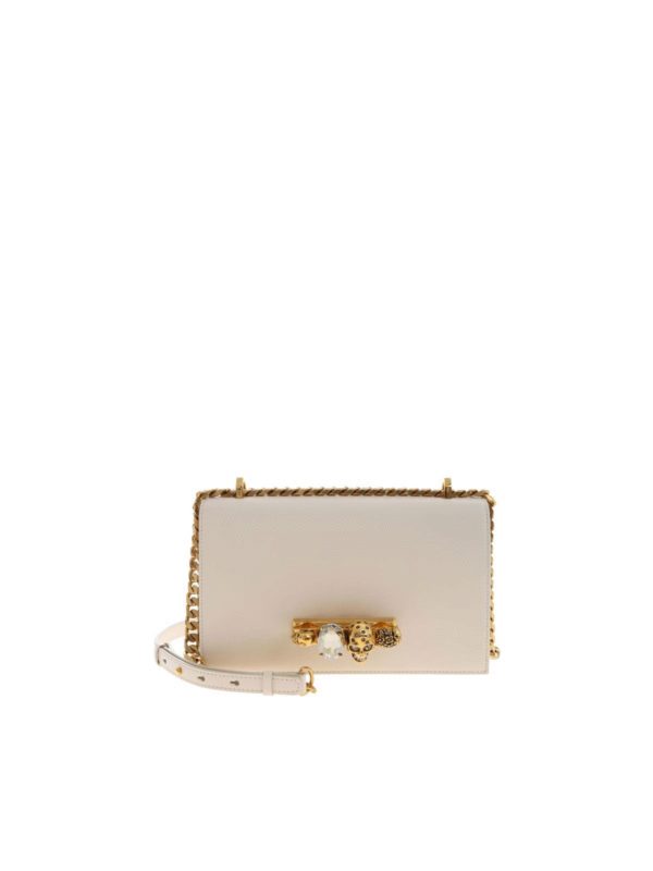 ALEXANDER MCQUEEN: borse a tracolla - Borsa a tracolla "Gioiello" beige
