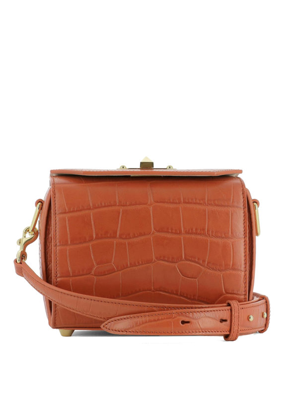 ALEXANDER MCQUEEN: cross body bags - Box Bag 19 croco print crossbody