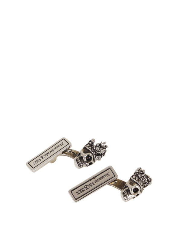 ALEXANDER MCQUEEN: Manschettenknöpfe - Manschettenknöpfe - Silber