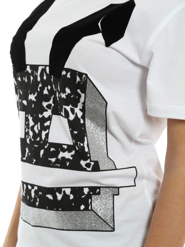 iKRIX ALEXANDER MCQUEEN: Glitzer-Und Wildleder-T-Shirt