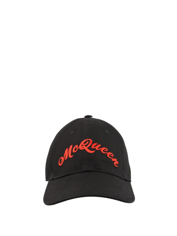 ALEXANDER MCQUEEN: hats & caps - Logoed black baseball hat