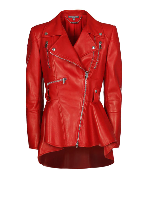 ALEXANDER MCQUEEN: Lederjacken - Lederjacke - Rot
