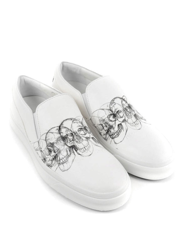 ALEXANDER MCQUEEN: Loafers & Slippers - Skull print slip-ons
