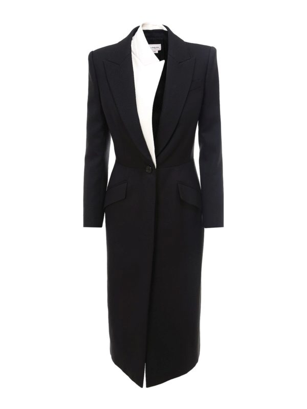 ALEXANDER MCQUEEN: cappotti lunghi - Cappotto in lana e seta