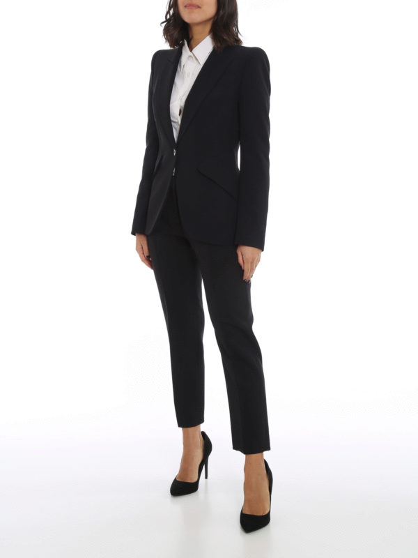 ジャケット MCQUEEN BLACK VISCOSE BLAZER Alexander McQueen Black Viscose Blend Blazer | italist