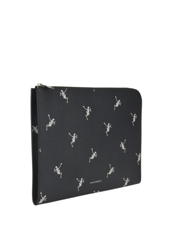 ALEXANDER MCQUEEN: clutches online - Dancing Skeleton leather clutch