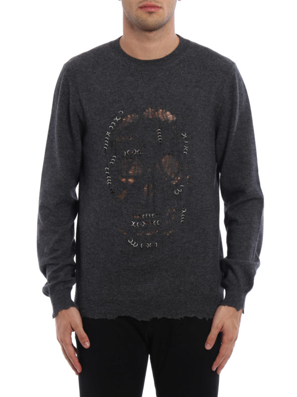 ALEXANDER MCQUEEN: maglia collo rotondo online - Pullover Skull Punk con piercing