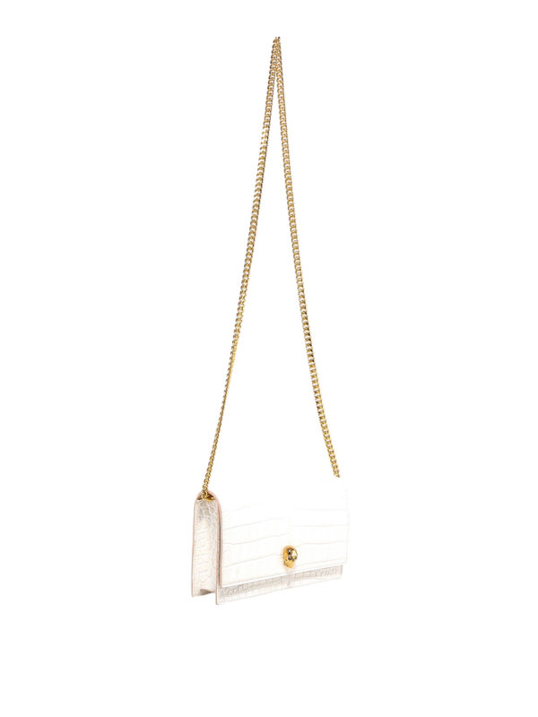 ALEXANDER MCQUEEN: cross body bags online - Skull Mini croc print cross body bag