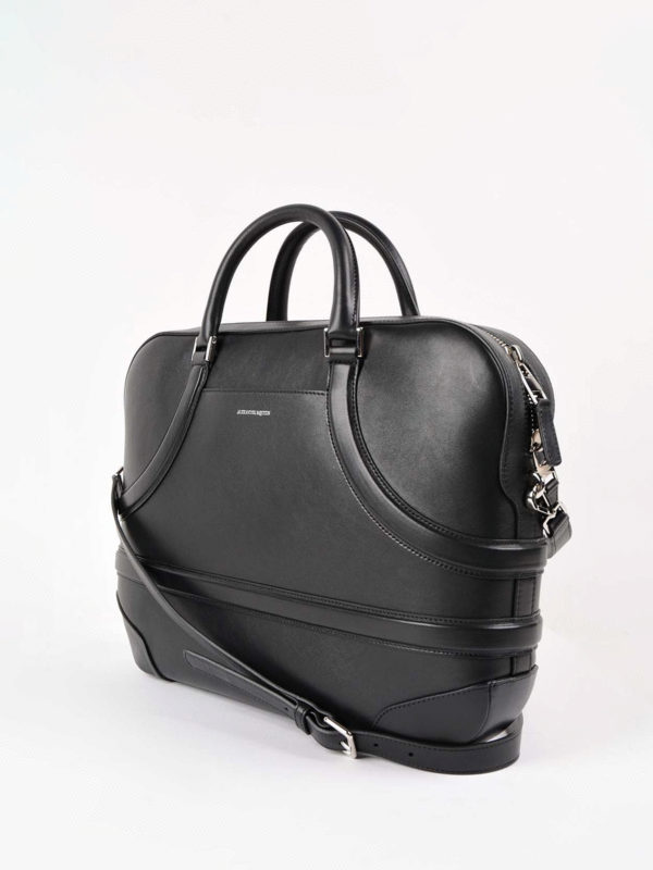 ALEXANDER MCQUEEN: laptop bags & briefcases online - Harness effect leather briefcase