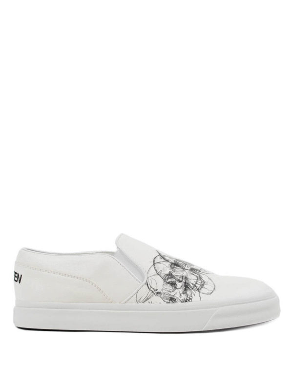ALEXANDER MCQUEEN: Loafers & Slippers online - Skull print slip-ons