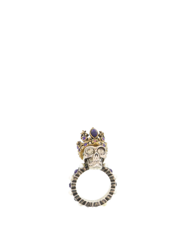 ALEXANDER MCQUEEN: Rings online - Queen Skull brass ring