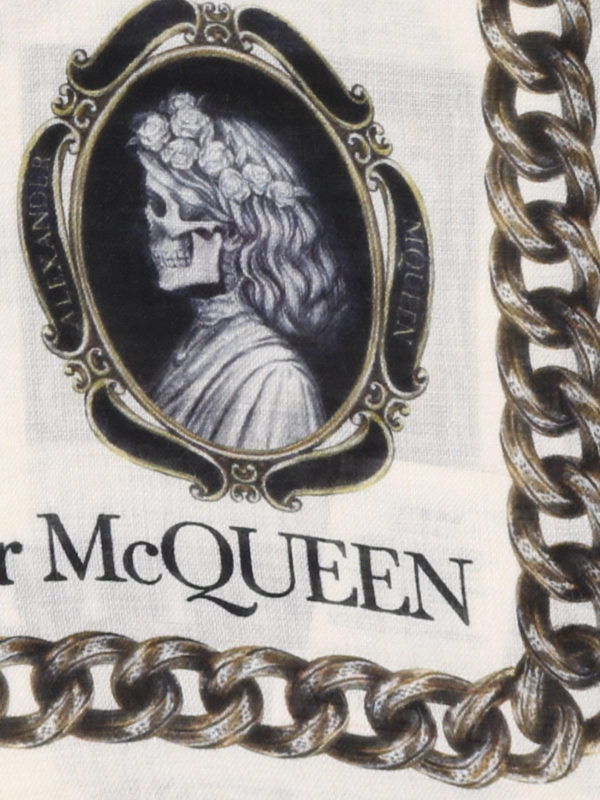 ALEXANDER MCQUEEN: scarves online - Cameo and Curiosities wool blend scarf