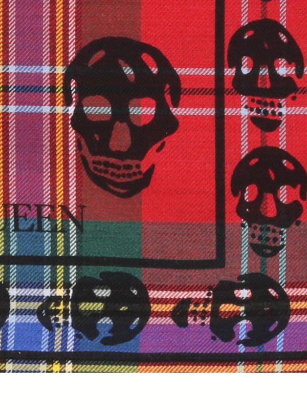ALEXANDER MCQUEEN: scarves online - Skull silk blend tartan scarf