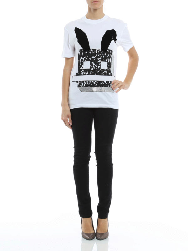 ALEXANDER MCQUEEN: T-shirts online - Glitzer-Und Wildleder-T-Shirt
