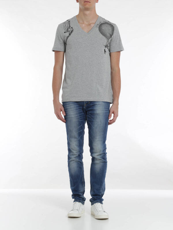 ALEXANDER MCQUEEN: t-shirts online - Harness print t-shirt