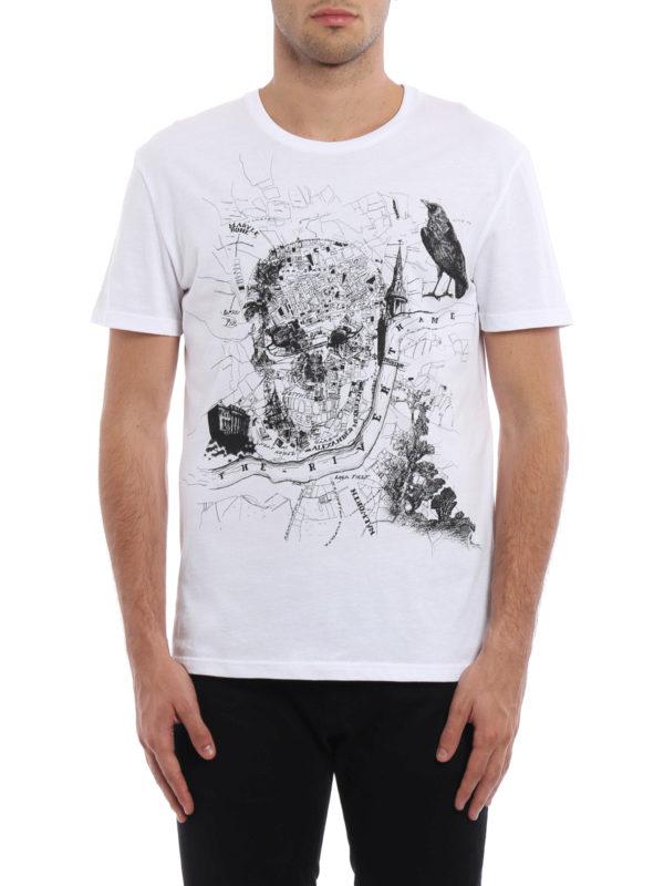 ALEXANDER MCQUEEN: t-shirts online - London Map print T-shirt