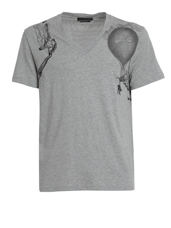 ALEXANDER MCQUEEN: t-shirts - Harness print t-shirt
