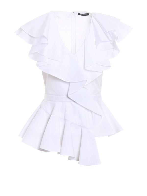 ALEXANDER MCQUEEN: Tops & Débardeurs - Top - Blanc