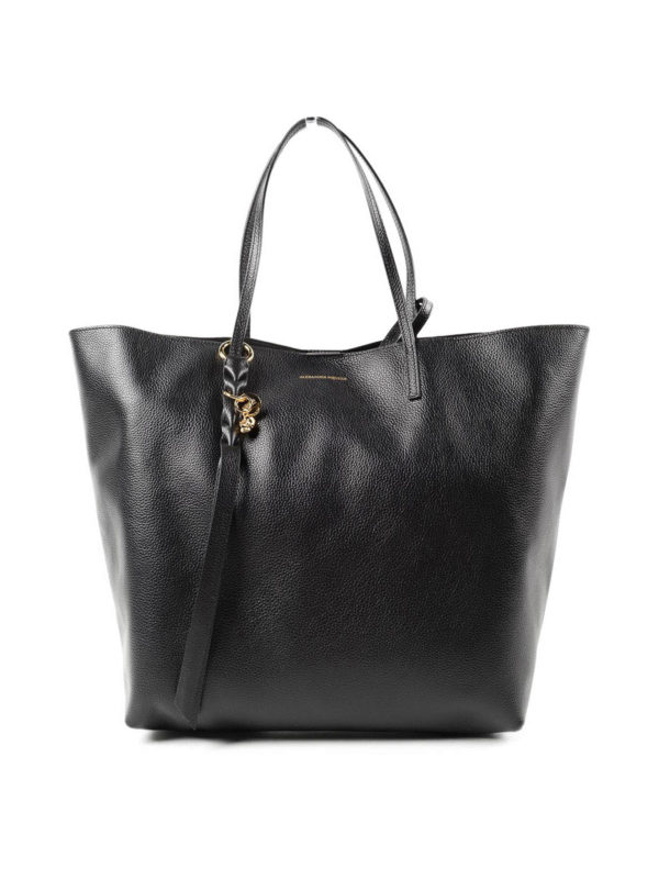 ALEXANDER MCQUEEN: totes bags - Leather shopper tote bag