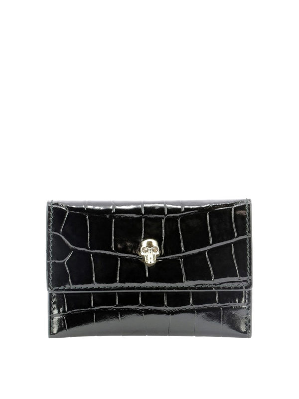 ALEXANDER MCQUEEN: wallets & purses - Skull flap detailed card holder