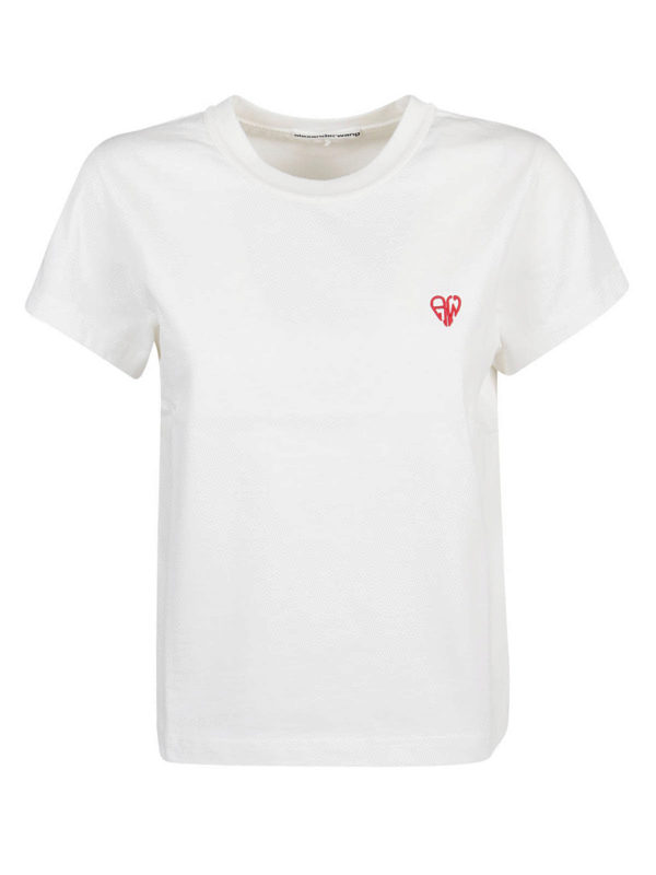 Alexander Wang Heart embroidery T-shirt - White | 1CC2201392104