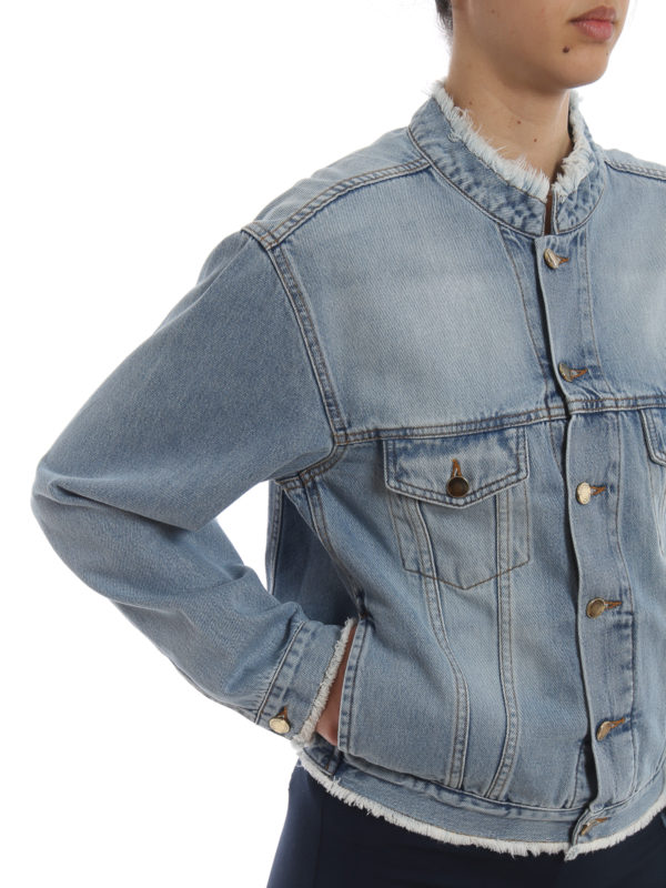 ALEXANDRE VAUTHIER buy online Giacca in denim di cotone con orlo sfrangiato