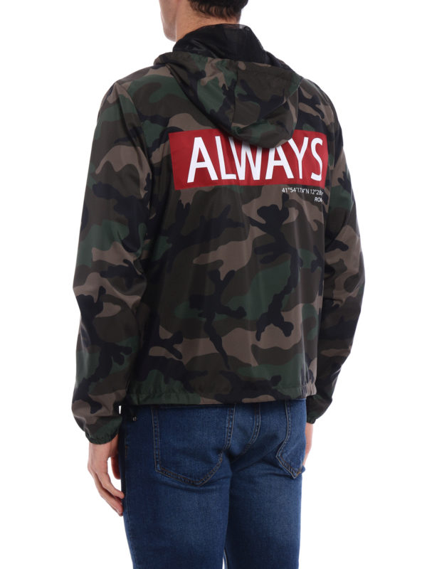 Always nylon camouflage jacket shop online: VALENTINO