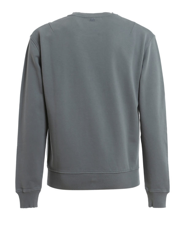 AMI: Sweatshirts & Sweaters online - Logo patch cotton sweatshirt