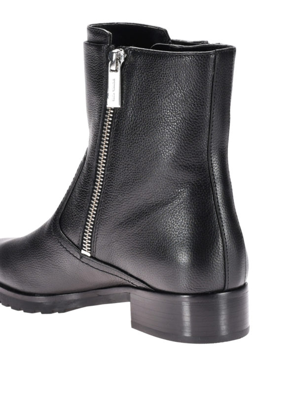 Andi Flat black leather booties shop online: MICHAEL KORS