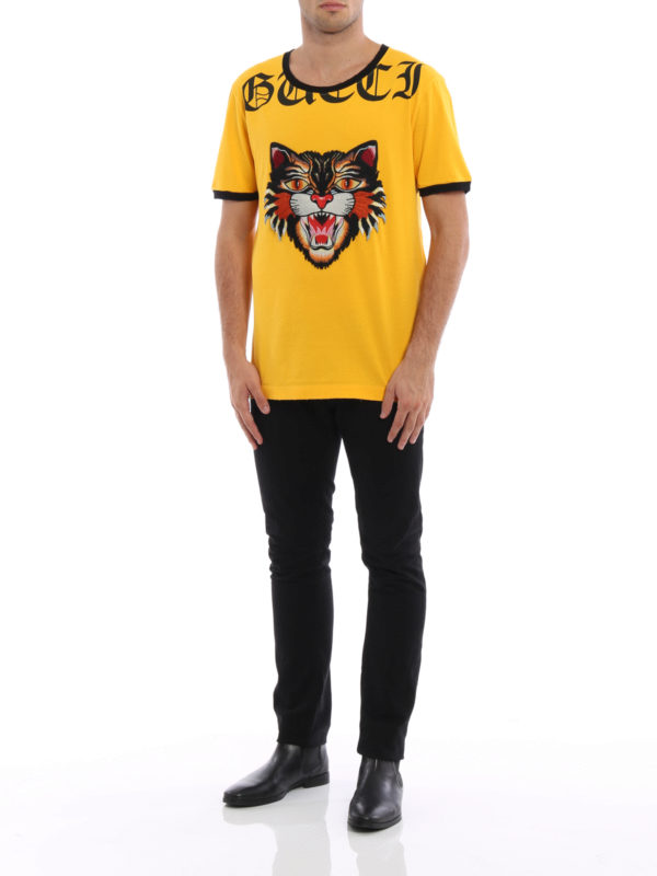 Angry Cat patch T-shirt shop online: GUCCI