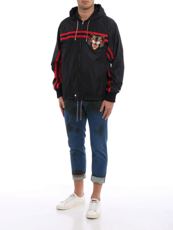 Angry Cat patch windbreaker shop online: GUCCI