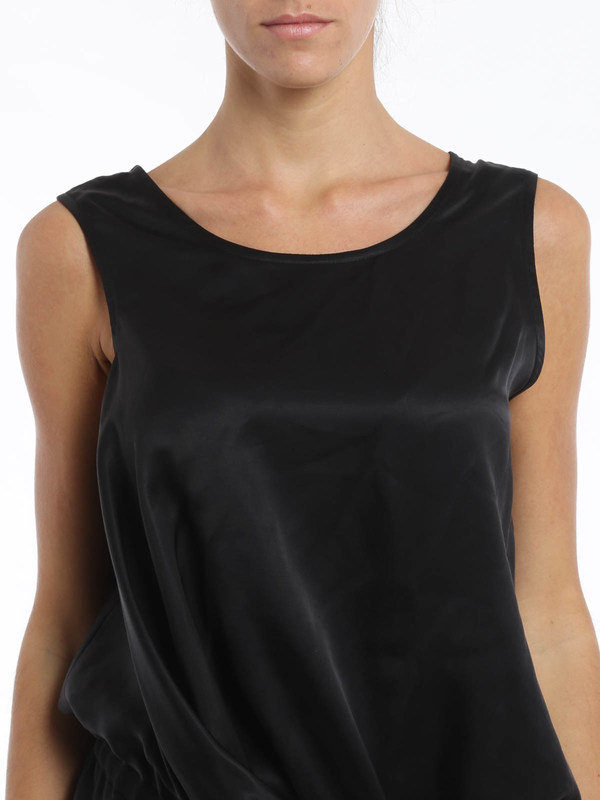 Ann Demeulemeester Silksat top - Black - Women|1521816114099