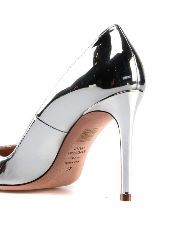 Anny silver leather pumps shop online: Stuart Weitzman