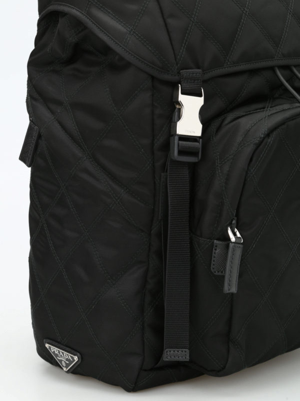 Argyle quilted nylon backpack shop online: PRADA