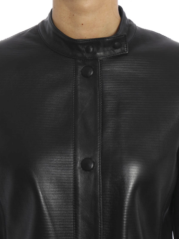 ARMANI COLLEZIONI buy online Stripes effect leather jacket
