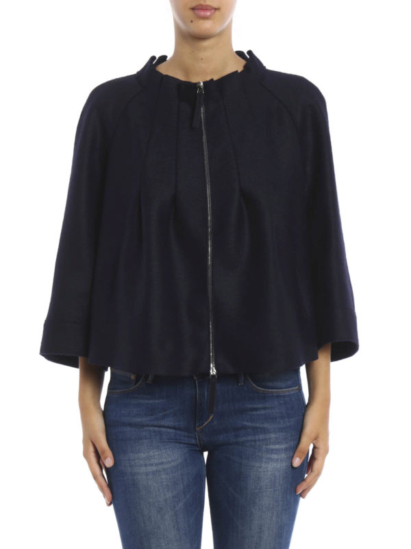 ARMANI COLLEZIONI: casual jackets online - Virgin wool flared jacket