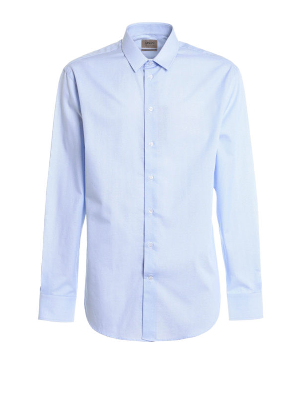 ARMANI COLLEZIONI: shirts - Micro dot pattern cotton shirt