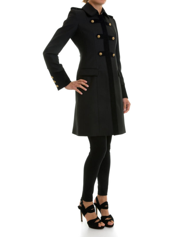 Army style gold button coat shop online: JUST CAVALLI